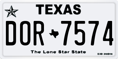 TX license plate DOR7574