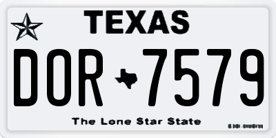 TX license plate DOR7579