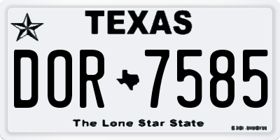 TX license plate DOR7585