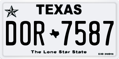TX license plate DOR7587