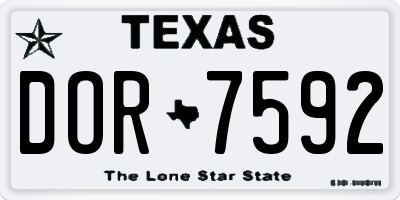 TX license plate DOR7592