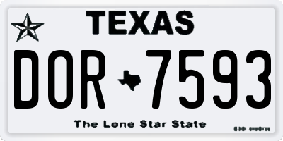 TX license plate DOR7593