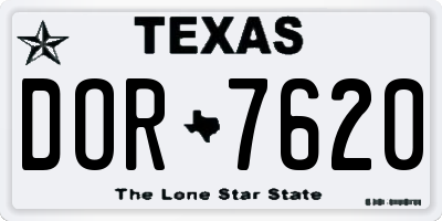 TX license plate DOR7620