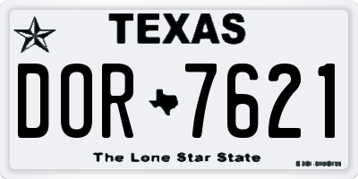 TX license plate DOR7621