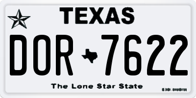 TX license plate DOR7622