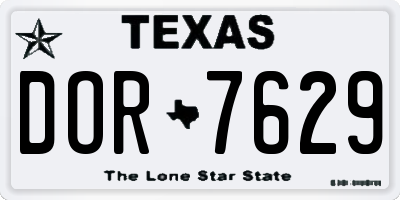 TX license plate DOR7629