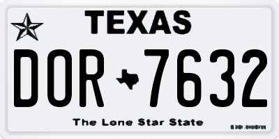 TX license plate DOR7632