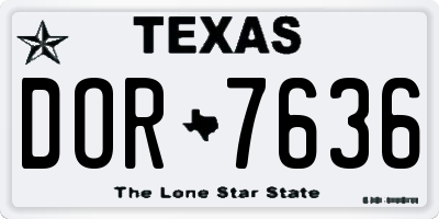 TX license plate DOR7636
