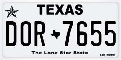 TX license plate DOR7655