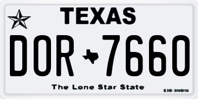 TX license plate DOR7660