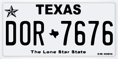 TX license plate DOR7676