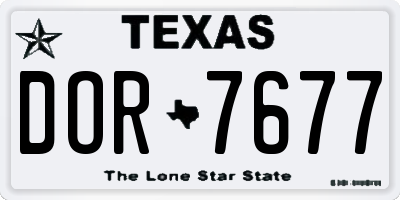 TX license plate DOR7677