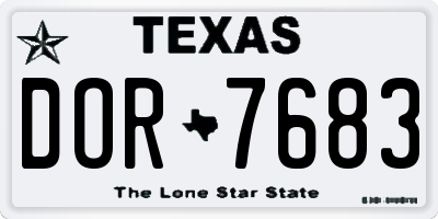 TX license plate DOR7683