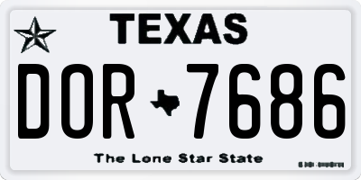 TX license plate DOR7686