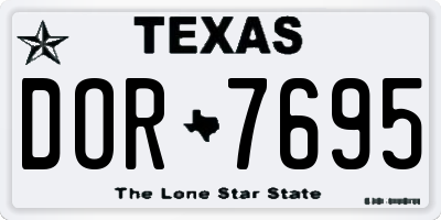TX license plate DOR7695