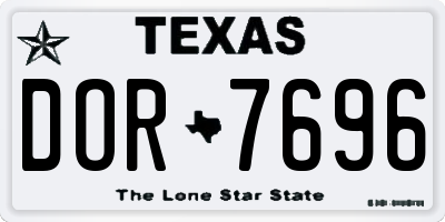 TX license plate DOR7696