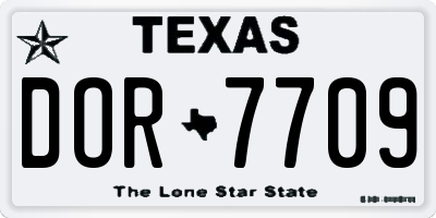 TX license plate DOR7709