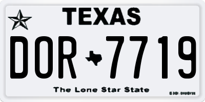 TX license plate DOR7719