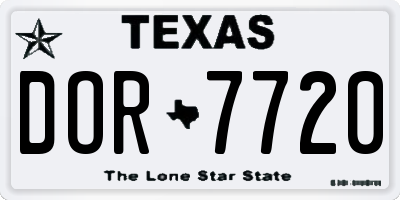 TX license plate DOR7720