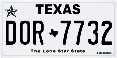 TX license plate DOR7732