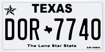 TX license plate DOR7740