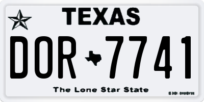 TX license plate DOR7741