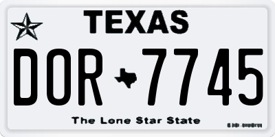 TX license plate DOR7745