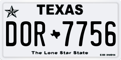TX license plate DOR7756