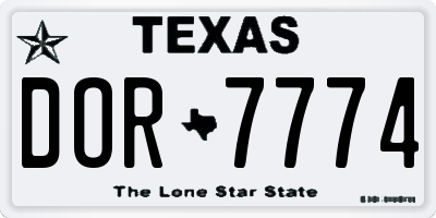 TX license plate DOR7774