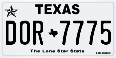 TX license plate DOR7775