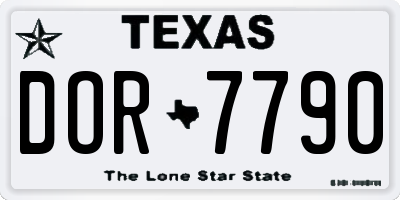 TX license plate DOR7790
