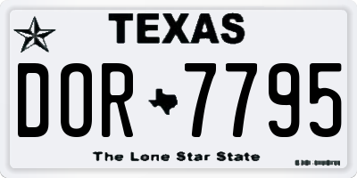 TX license plate DOR7795