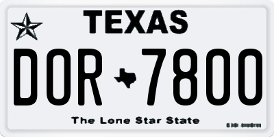 TX license plate DOR7800