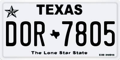TX license plate DOR7805