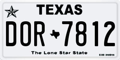TX license plate DOR7812