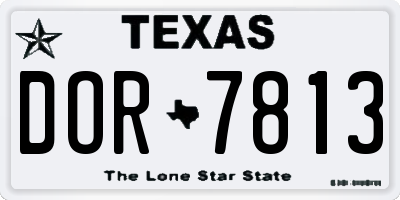 TX license plate DOR7813