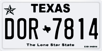 TX license plate DOR7814