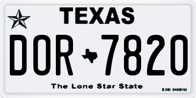 TX license plate DOR7820