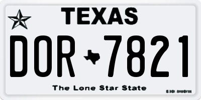 TX license plate DOR7821