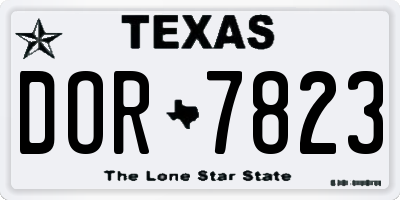 TX license plate DOR7823