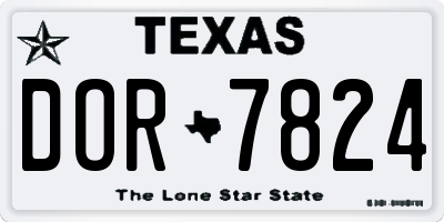 TX license plate DOR7824