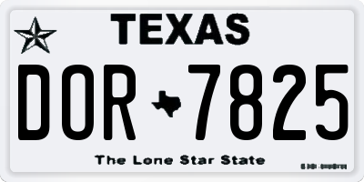 TX license plate DOR7825