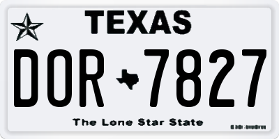 TX license plate DOR7827