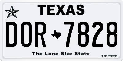 TX license plate DOR7828