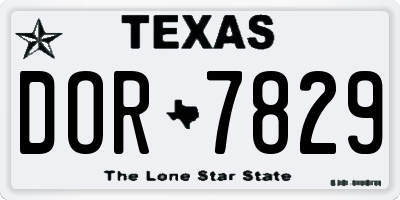 TX license plate DOR7829