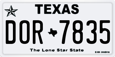 TX license plate DOR7835