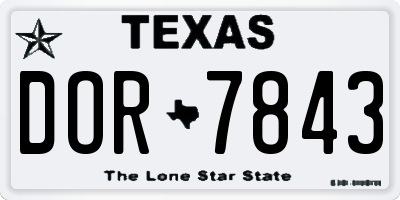 TX license plate DOR7843