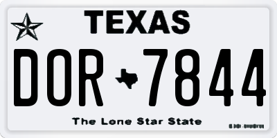 TX license plate DOR7844