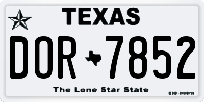TX license plate DOR7852