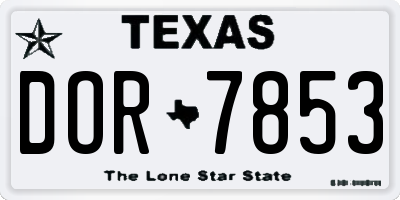 TX license plate DOR7853
